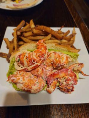 Lobster roll with hand cut fries