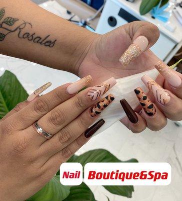 Lovely glitter design  nail boutique &spa