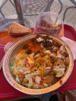 Chicken & Beef Gyro Platter  with a complimentary of dessert! thank you