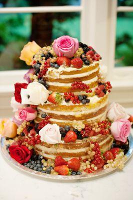 "Naked" Wedding Cake