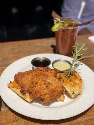 - Fried Chicken & Waffles Breakfast  - Diablo Bloody Mary