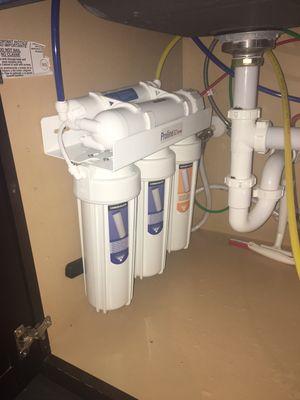 5 Stage Reverse Osmosis under the kitchen sink.