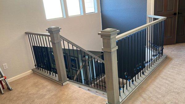 We removed previous old railings, and installed new railings and floor ing