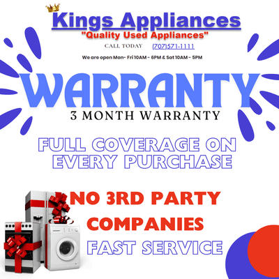 We provide in-home warranty on every purchase, backed by our very owned licensed technicians. No 3rd party companies.