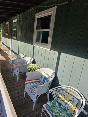 The porch of the cabin