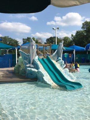 One of the wading pool slides