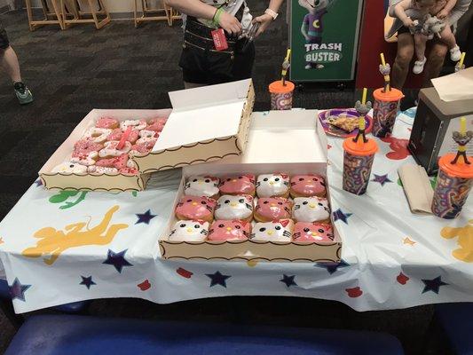 Do buy a birthday cake when you can offer birthday donuts!  The kids loved the Hello Kitty birthday boxes full of sugary donuts