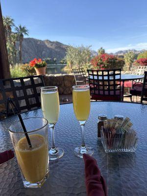 Mimosas and passion fruit smoothie