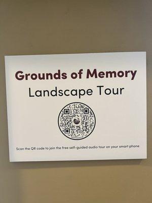 The QR code for the self-guided tour of the gardens.