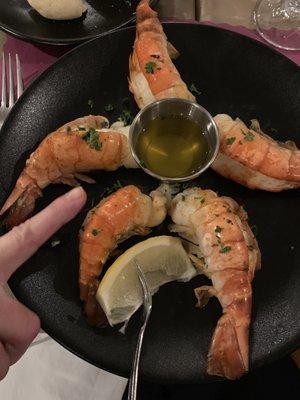 Huge Bengali Shrimp!  Notice the size!  It was absolutely delicious!  Lobster-ish!!!  Excellent!!!