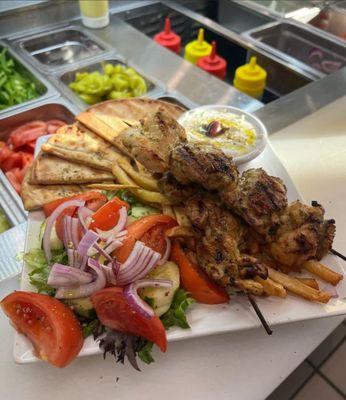 Chicken Suvlaki Dinner Plate