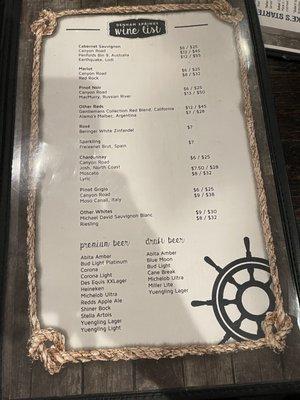 Menu on 4/19/21