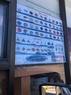 Outside Menu of DONUTS