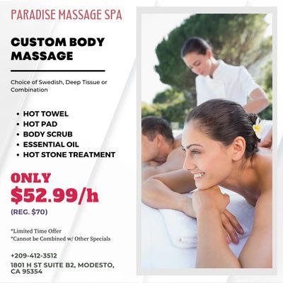 Paradise Massage Spa
 1801 H St Suite B2, Modesto, CA 95354
 Call us at 209-412-3512