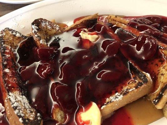 French toast with strawberry topping