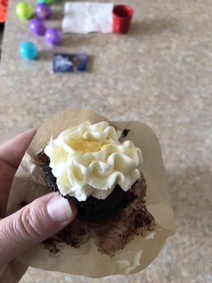 Chocolate cream cheese cupcake