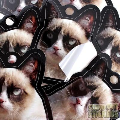 Grumpy Cat die cut vinyl hang tags