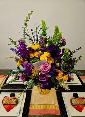 On the kitchen table at home. Check out the New Orleans theme!!