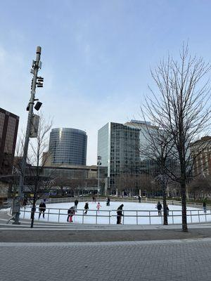 Ice skating at Rosa Parks Circle