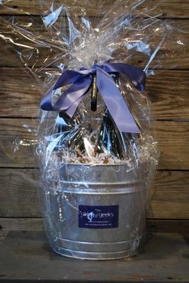 Ask us about a custom Wine Geeks Gift Bucket! Free local delivery!