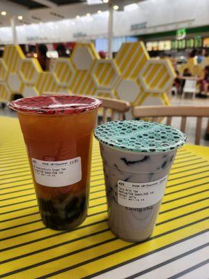 QQ Passionfruit Green Tea and Taro Milk Tea