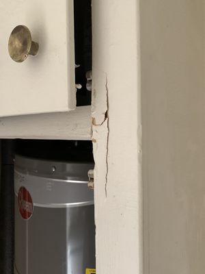 water heater closet damage