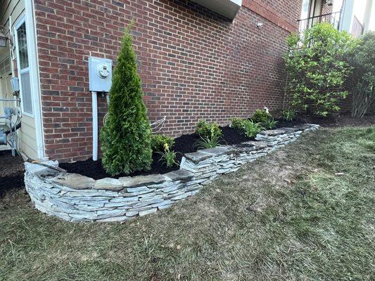 retaining walls and planting