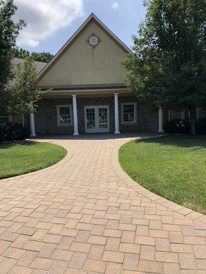 Main entrance into center of building