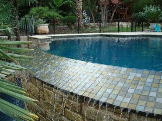 Swim Pure Pools - Glass Tile / Blue Quartz Remodel