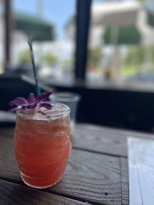 Mai Tai by the water in the outdoor bar.