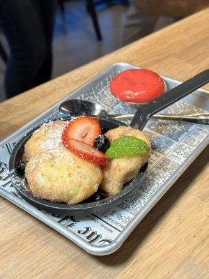 Donut holes filled with cream cheese