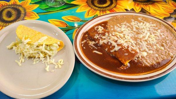 Speedy Gonzales with Enchilada, Chicken Taco and Beans was very good & just $5.99 @ lunch.