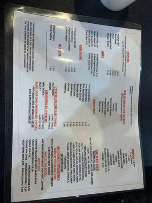 Menu back