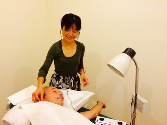 Treating patients at Boca Raton Acupuncture Clinic