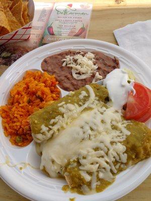 Chicken Enchiladas with green sauce