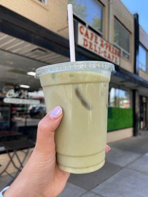 Iced matcha latte