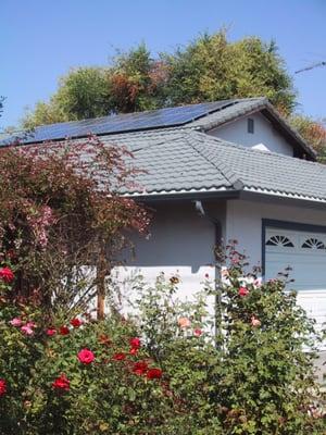 Array on metal tile roof