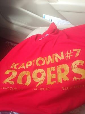 #49ers. Tee shirts being sold today great fundraiser