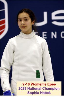 2023 National Champion Y-10 Womens Epee