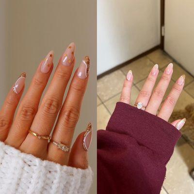 Left: Pinterest Inspo Right: My nails!