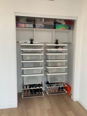 Container store Elfa shelves taken down form old apt and installed into new apt by Neo @ DoorSquad !!