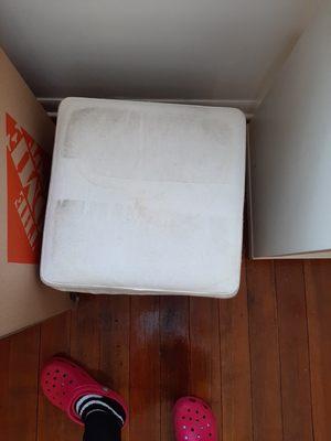 This is my dirty ottoman where you can see was once clean from where their tape line was.