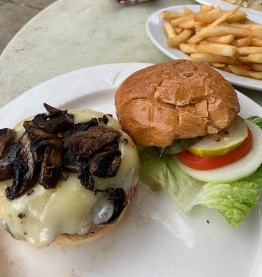 Mushroom Swiss burger