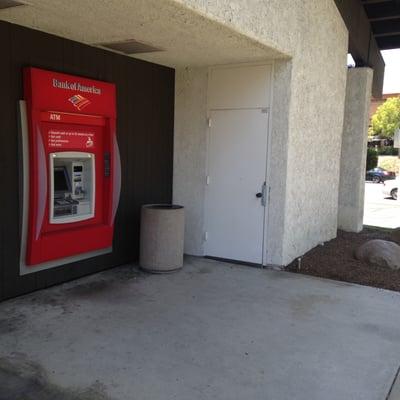 Side view of one of the two walk-up ATMs at the northwestern corner of the building, closest to State College Boulevard