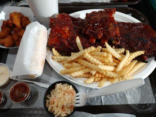 Ribs and fried cauliflower