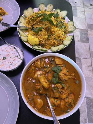 Chicken Curry and Chicken Biryani