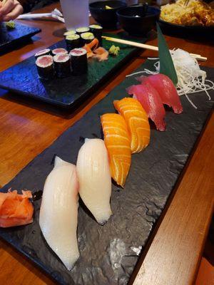 Nigiri: Yellowtail, Salmon, Tuna