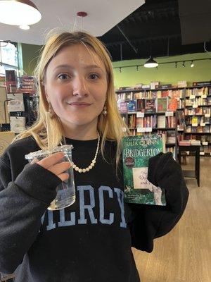 My oldest posing with her book Choice