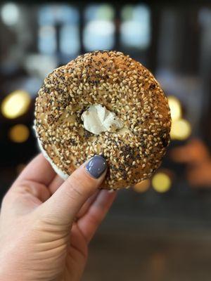 Everything bagel with vegan schmear