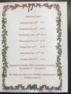 Holiday Hours